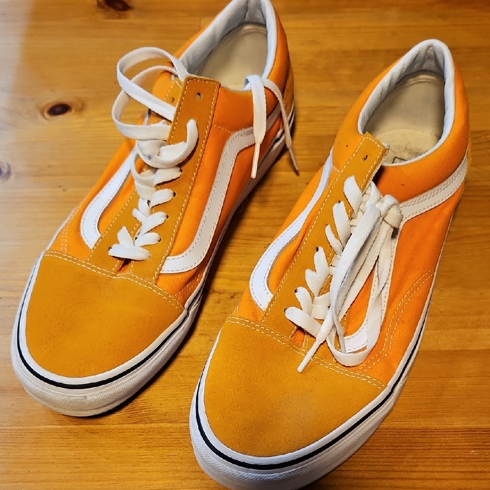 Vans Orange and White Sneakers